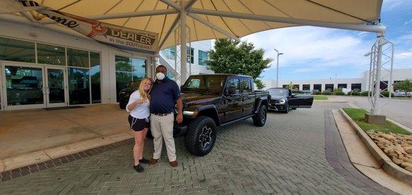 Pete the great salesman and my wife and our new Gladiator!