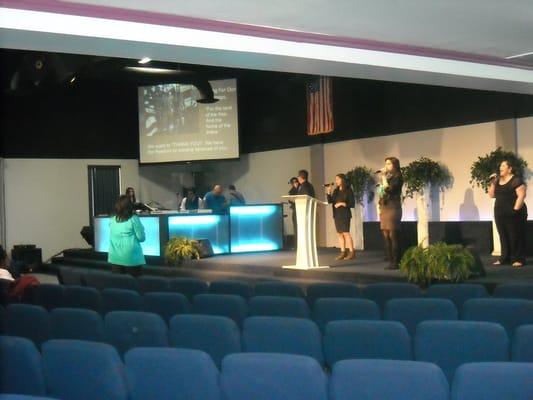 inside Destiny Community Church, seats 300