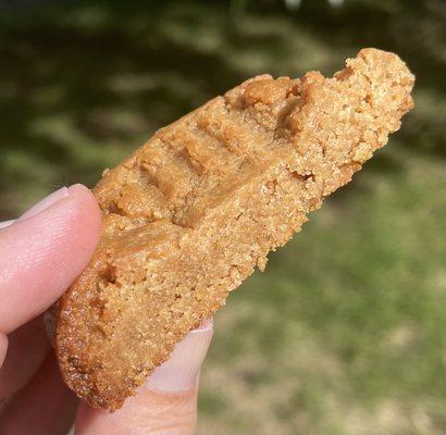 Sliced peanut butter cookie