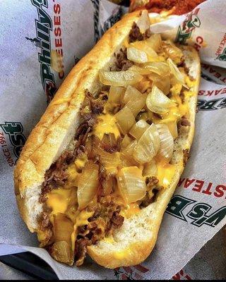 Cheesesteak with wiz and grilled onions