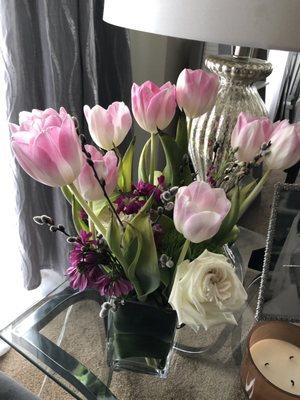 Tulips, roses, pussy-willows