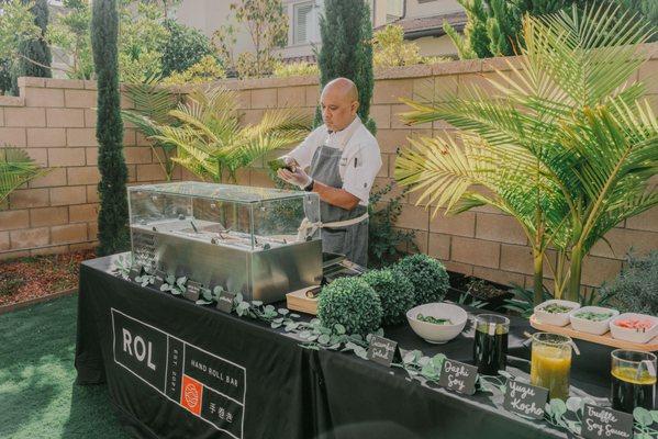 Elevate your next gathering by bringing the hand roll bar directly to you. More information available on our website!