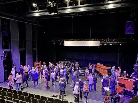 Audience checking out the strange and fantastical instruments after PARTCH ENSEMBLE's June 18, 2022 concert