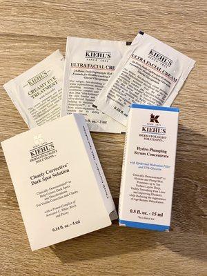 Kiehl's Hydro-Plumping Serum Concentrate and additional samples