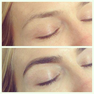 Eyebrow shaping with Tint.