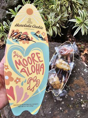 Get your surfboard-shaped Cookie Tin x Moore Aloha Foundation