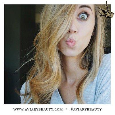 Client selfies are the best! Balayage hair color by Victoria.