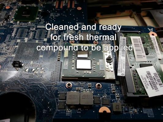 As a part of standard system maintenance we clean your chips back to a mirror finish and apply new thermal compound and pads.