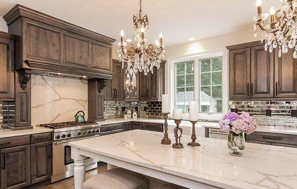 deep brown cabinets