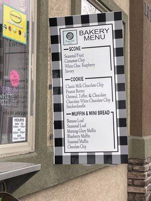 Bakery Menu