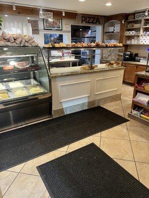 Order bar with fresh baked goods on top