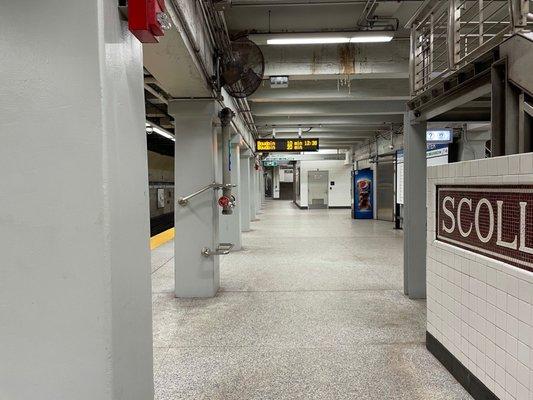 The Blue Line platforms.