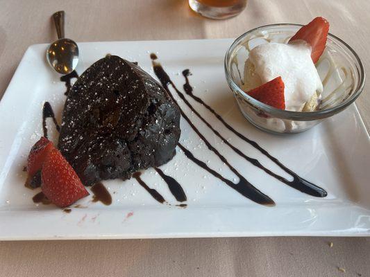 House-made decadent chocolate cake