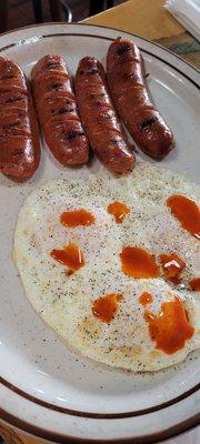 Louisiana sausage and eggs