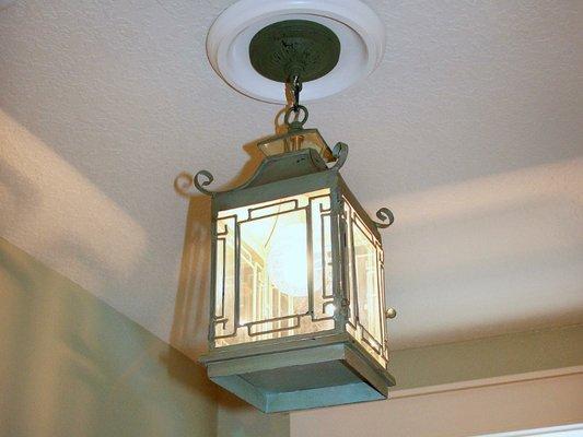 Install vintage light fixture