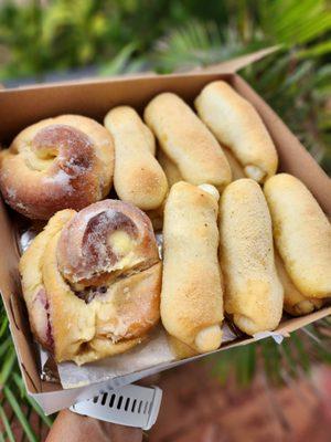 Ube Ensaymada and Spanish Rolls, hot and fresh