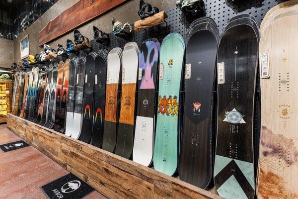 Arbor Snowboards Board Wall.