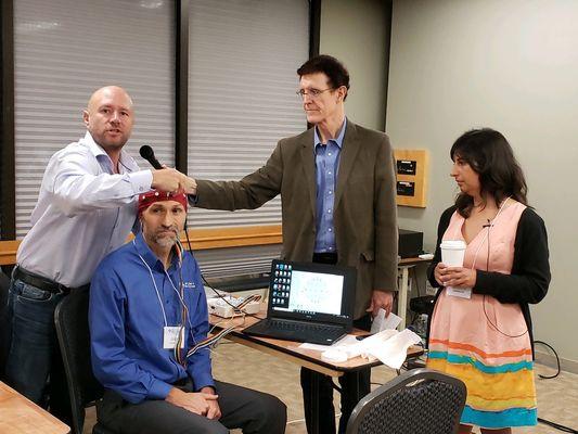 Dr. J, having a QEEG in Dallas, Texas with ACIM (Academy of Complimentary and Integrative Medicine).