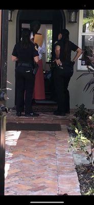 Police kicking her out after locksmith broke locks to have her get in