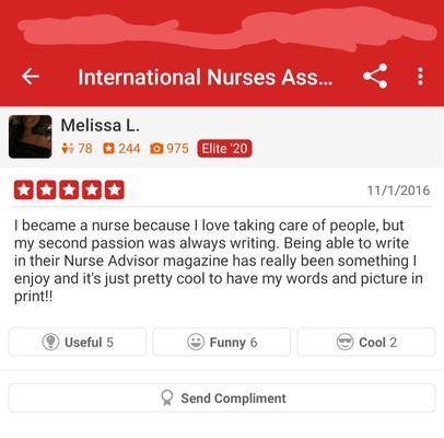 This post was made by an employee of this association who, as far as I was told, is not a nurse at all