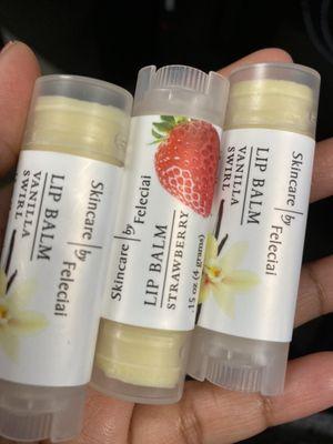 Lip balms - Vanilla & strawberry