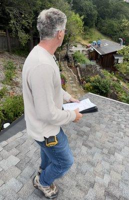 Joe Freeman supervising the repairs on main home and tear off of guest home