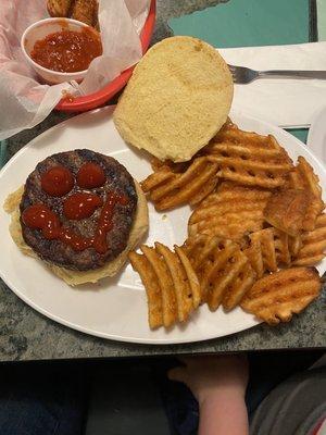 My sons hamburger meal!