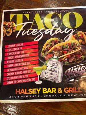 Taco Tuesday menu