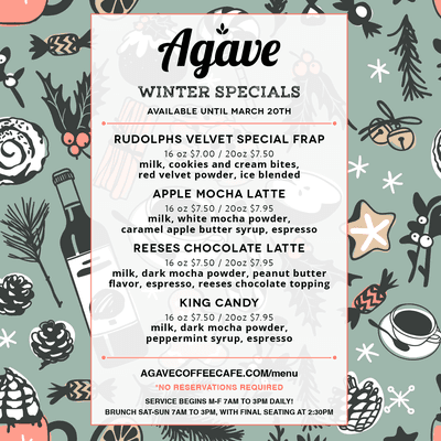 Now serving WINTER DRINK SPECIALS! We are thrilled to hear what you think so let us know and thank you for your local support!