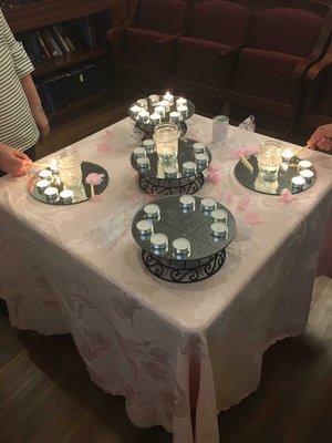 Shabbat candle lighting service.