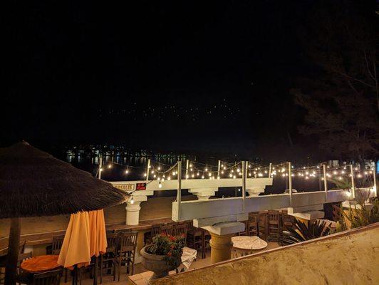 View of the lake from the patio.