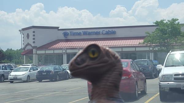 Bob the Raptor Says "This is where the Cable Mammals live."