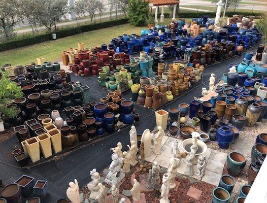 Outdoor Glazed Pottery selection of Artistic Statuary in Pompano Beach Fl