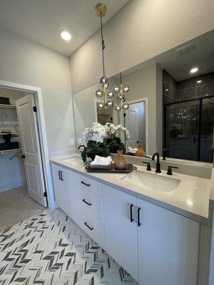 Master bathroom lighting