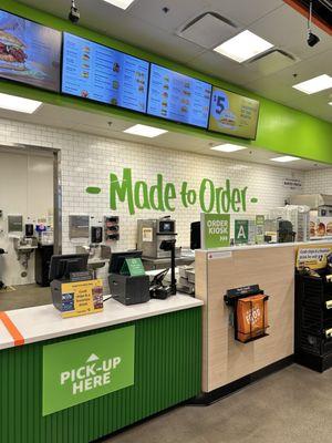 The sandwich counter at Amazon Go where you can have food made to order.