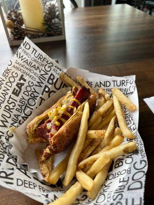 Street Polish dog with fries