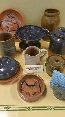 Pottery by local artist Susanne Farrington (dishwasher and microwave safe)