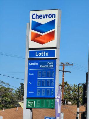 Gas prices as of 9-30-22