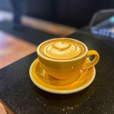 Latte art from Victus Coffee in downtown Hartford, CT