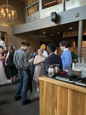 Appetizer table/ mingling area