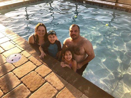 First family photo in the NEW pool