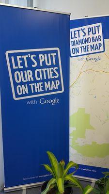 Google sent us these pop-up banners to host regional events on their behalf as Google Partners.