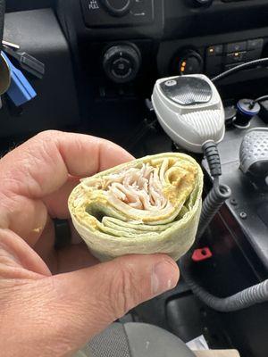 So this turkey wrap is  $9.60