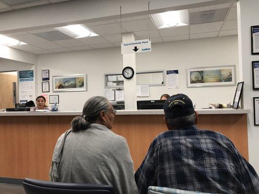 The receptionist enjoyed talking to each other