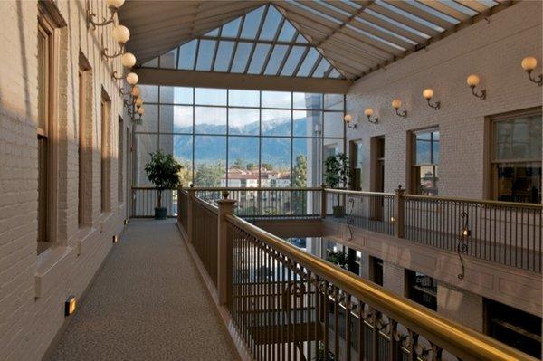 Beautiful Atrium overlooking the mountains