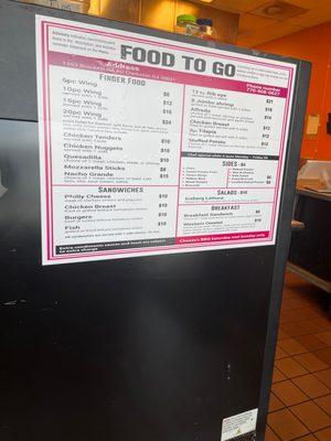 Updated Menu...prices kind of steep