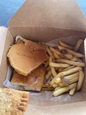 Pernil Sandwich with fries