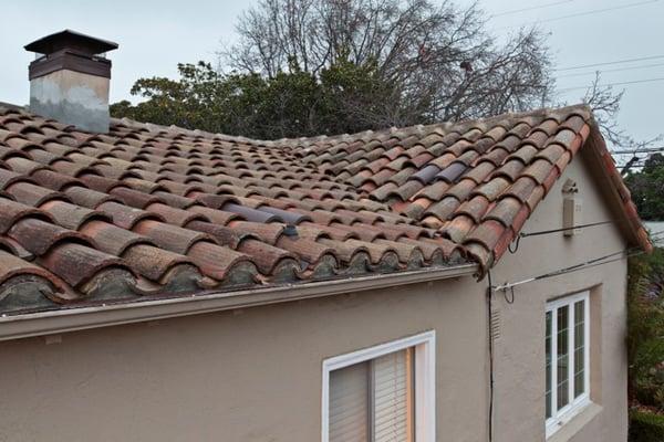 "Cap and Pan" Vintage Tile Roof includes custom made bird stop,  custom made attic ventilation and other unique features.