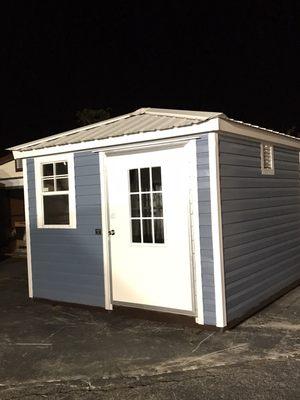 Hip roof blue white trim