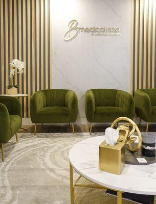 Relax in our cozy waiting area with complimentary coffee, tea, and drinks before your appointment. At B Med Spa, your comfort comes first!